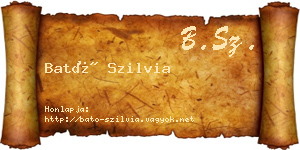 Bató Szilvia névjegykártya