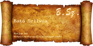Bató Szilvia névjegykártya