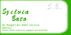 szilvia bato business card